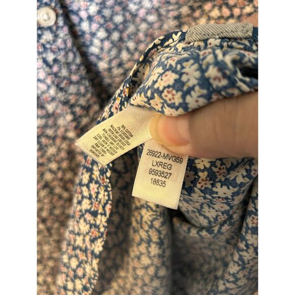 Bonobos Blue Floral Slim Fit L Long Sleeve Button Up Shirt - Picture 2 of 4